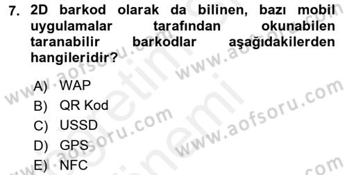 İnternet Ve Mobil Pazarlama Dersi 2017 - 2018 Yılı (Final) Dönem Sonu Sınav Soruları 7. Soru