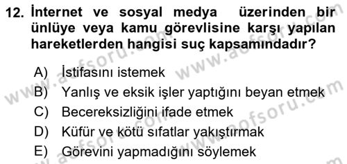 İnternet Ve Mobil Pazarlama Dersi 2018 - 2019 Yılı 3 Ders Sınav Soruları 12. Soru