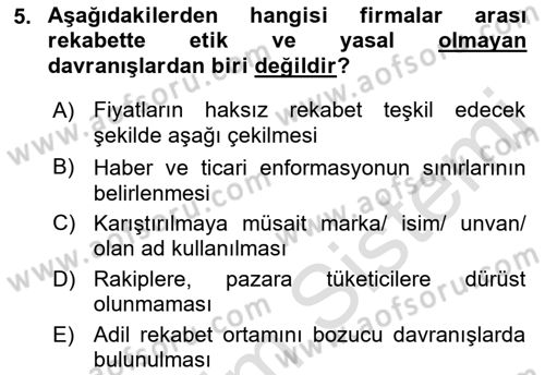 İnternet Ve Mobil Pazarlama Dersi 2018 - 2019 Yılı 3 Ders Sınav Soruları 5. Soru