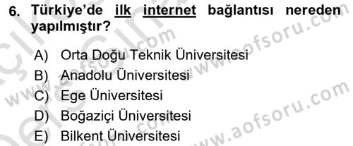 İnternet Ve Mobil Pazarlama Dersi 2018 - 2019 Yılı 3 Ders Sınav Soruları 6. Soru