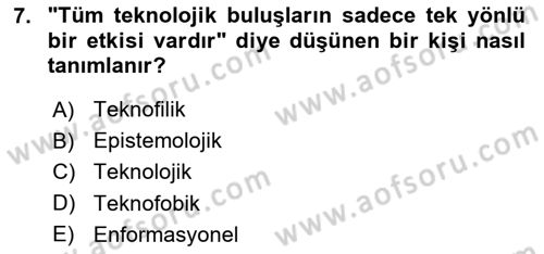 İnternet Ve Mobil Pazarlama Dersi 2018 - 2019 Yılı 3 Ders Sınav Soruları 7. Soru