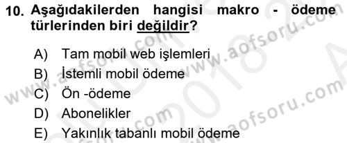 İnternet Ve Mobil Pazarlama Dersi 2018 - 2019 Yılı (Vize) Ara Sınav Soruları 10. Soru