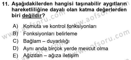 İnternet Ve Mobil Pazarlama Dersi 2018 - 2019 Yılı (Vize) Ara Sınav Soruları 11. Soru