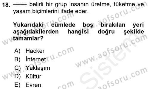 İnternet Ve Mobil Pazarlama Dersi 2018 - 2019 Yılı (Vize) Ara Sınav Soruları 18. Soru