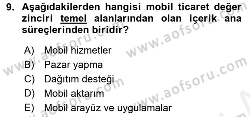 İnternet Ve Mobil Pazarlama Dersi 2018 - 2019 Yılı (Vize) Ara Sınav Soruları 9. Soru