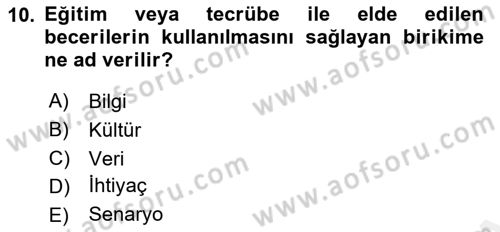İnternet Ve Mobil Pazarlama Dersi 2018 - 2019 Yılı (Final) Dönem Sonu Sınav Soruları 10. Soru