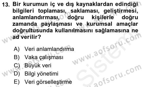 İnternet Ve Mobil Pazarlama Dersi 2018 - 2019 Yılı (Final) Dönem Sonu Sınav Soruları 13. Soru