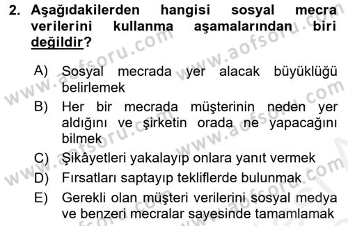 İnternet Ve Mobil Pazarlama Dersi 2018 - 2019 Yılı (Final) Dönem Sonu Sınav Soruları 2. Soru
