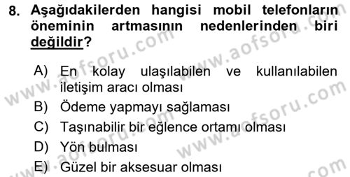 İnternet Ve Mobil Pazarlama Dersi 2018 - 2019 Yılı (Final) Dönem Sonu Sınav Soruları 8. Soru