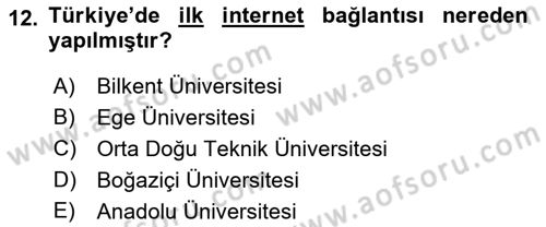 İnternet Ve Mobil Pazarlama Dersi 2018 - 2019 Yılı Yaz Okulu Sınav Soruları 12. Soru