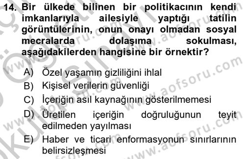 İnternet Ve Mobil Pazarlama Dersi 2018 - 2019 Yılı Yaz Okulu Sınav Soruları 14. Soru