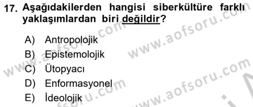 İnternet Ve Mobil Pazarlama Dersi 2018 - 2019 Yılı Yaz Okulu Sınav Soruları 17. Soru
