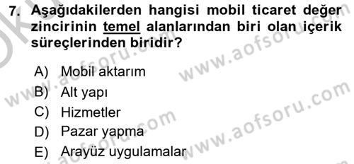 İnternet Ve Mobil Pazarlama Dersi 2018 - 2019 Yılı Yaz Okulu Sınav Soruları 7. Soru