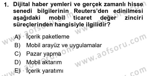 İnternet Ve Mobil Pazarlama Dersi 2019 - 2020 Yılı (Vize) Ara Sınav Soruları 1. Soru