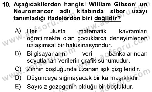 İnternet Ve Mobil Pazarlama Dersi 2019 - 2020 Yılı (Vize) Ara Sınav Soruları 10. Soru