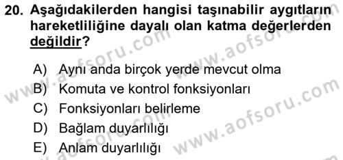 İnternet Ve Mobil Pazarlama Dersi 2019 - 2020 Yılı (Vize) Ara Sınav Soruları 20. Soru