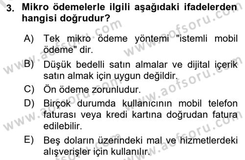 İnternet Ve Mobil Pazarlama Dersi 2019 - 2020 Yılı (Vize) Ara Sınav Soruları 3. Soru