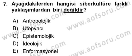 İnternet Ve Mobil Pazarlama Dersi 2019 - 2020 Yılı (Vize) Ara Sınav Soruları 7. Soru