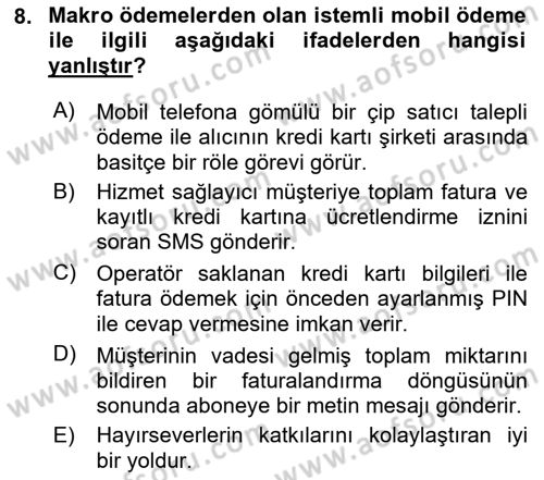 İnternet Ve Mobil Pazarlama Dersi 2019 - 2020 Yılı (Vize) Ara Sınav Soruları 8. Soru