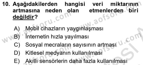 İnternet Ve Mobil Pazarlama Dersi 2019 - 2020 Yılı (Final) Dönem Sonu Sınav Soruları 10. Soru