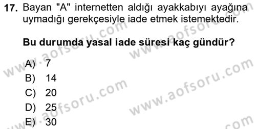 İnternet Ve Mobil Pazarlama Dersi 2019 - 2020 Yılı (Final) Dönem Sonu Sınav Soruları 17. Soru