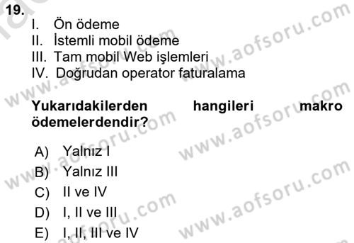 İnternet Ve Mobil Pazarlama Dersi 2019 - 2020 Yılı (Final) Dönem Sonu Sınav Soruları 19. Soru