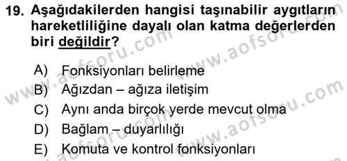 İnternet Ve Mobil Pazarlama Dersi 2020 - 2021 Yılı Yaz Okulu Sınav Soruları 19. Soru