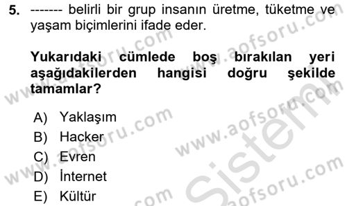 İnternet Ve Mobil Pazarlama Dersi 2020 - 2021 Yılı Yaz Okulu Sınav Soruları 5. Soru