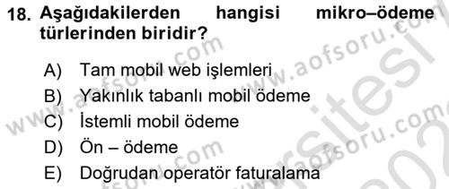 İnternet Ve Mobil Pazarlama Dersi 2021 - 2022 Yılı (Vize) Ara Sınav Soruları 18. Soru