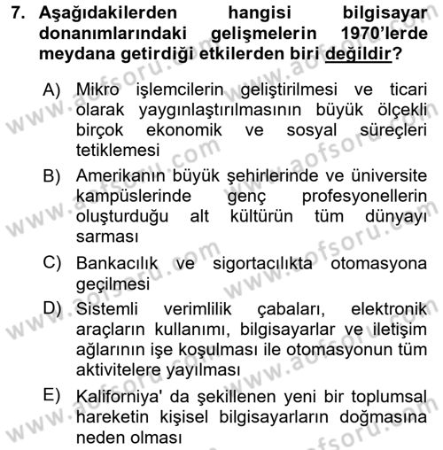 İnternet Ve Mobil Pazarlama Dersi 2021 - 2022 Yılı (Vize) Ara Sınav Soruları 7. Soru