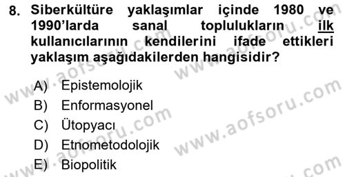 İnternet Ve Mobil Pazarlama Dersi 2021 - 2022 Yılı (Vize) Ara Sınav Soruları 8. Soru