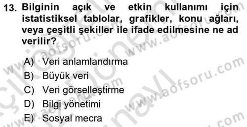 İnternet Ve Mobil Pazarlama Dersi 2021 - 2022 Yılı (Final) Dönem Sonu Sınav Soruları 13. Soru
