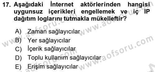 İnternet Ve Mobil Pazarlama Dersi 2021 - 2022 Yılı (Final) Dönem Sonu Sınav Soruları 17. Soru