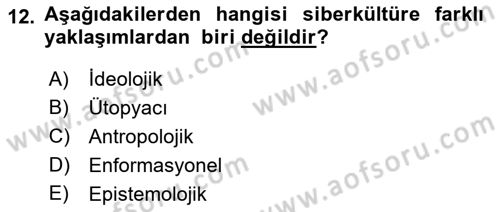 İnternet Ve Mobil Pazarlama Dersi 2021 - 2022 Yılı Yaz Okulu Sınav Soruları 12. Soru