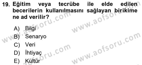 İnternet Ve Mobil Pazarlama Dersi 2021 - 2022 Yılı Yaz Okulu Sınav Soruları 19. Soru