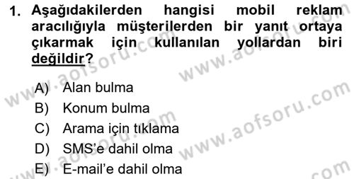 İnternet Ve Mobil Pazarlama Dersi 2022 - 2023 Yılı (Vize) Ara Sınav Soruları 1. Soru
