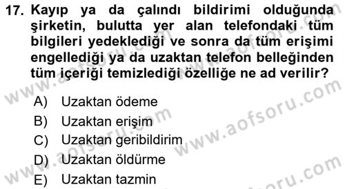 İnternet Ve Mobil Pazarlama Dersi 2022 - 2023 Yılı (Vize) Ara Sınav Soruları 17. Soru