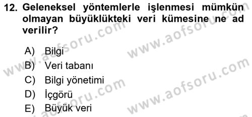 İnternet Ve Mobil Pazarlama Dersi 2022 - 2023 Yılı (Final) Dönem Sonu Sınav Soruları 12. Soru