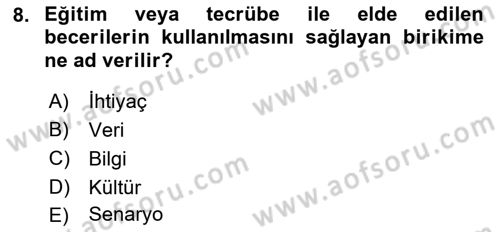 İnternet Ve Mobil Pazarlama Dersi 2022 - 2023 Yılı (Final) Dönem Sonu Sınav Soruları 8. Soru