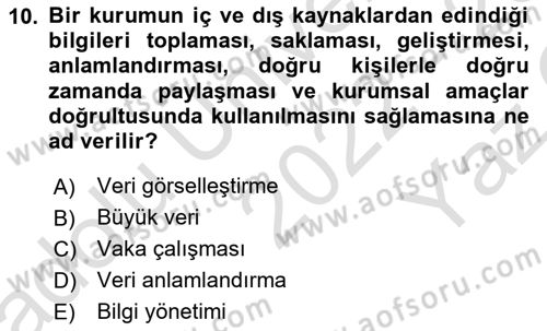 İnternet Ve Mobil Pazarlama Dersi 2022 - 2023 Yılı Yaz Okulu Sınav Soruları 10. Soru