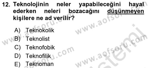İnternet Ve Mobil Pazarlama Dersi 2022 - 2023 Yılı Yaz Okulu Sınav Soruları 12. Soru