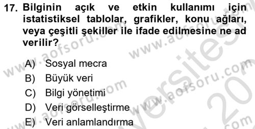 İnternet Ve Mobil Pazarlama Dersi 2022 - 2023 Yılı Yaz Okulu Sınav Soruları 17. Soru