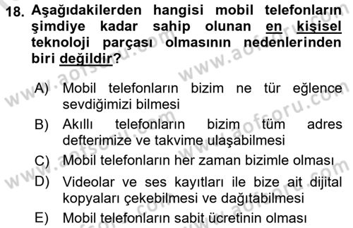 İnternet Ve Mobil Pazarlama Dersi 2022 - 2023 Yılı Yaz Okulu Sınav Soruları 18. Soru