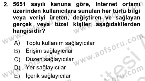 İnternet Ve Mobil Pazarlama Dersi 2022 - 2023 Yılı Yaz Okulu Sınav Soruları 2. Soru