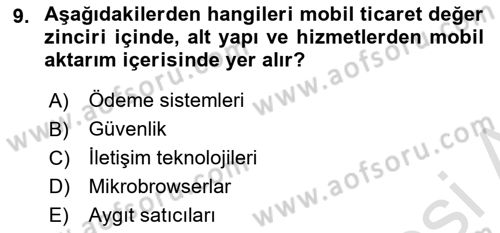 İnternet Ve Mobil Pazarlama Dersi 2022 - 2023 Yılı Yaz Okulu Sınav Soruları 9. Soru