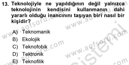 İnternet Ve Mobil Pazarlama Dersi 2023 - 2024 Yılı (Vize) Ara Sınav Soruları 13. Soru