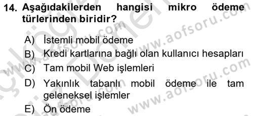 İnternet Ve Mobil Pazarlama Dersi 2023 - 2024 Yılı (Vize) Ara Sınav Soruları 14. Soru
