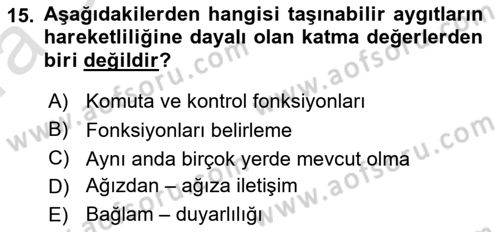 İnternet Ve Mobil Pazarlama Dersi 2023 - 2024 Yılı (Vize) Ara Sınav Soruları 15. Soru