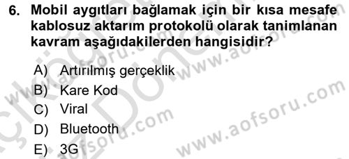 İnternet Ve Mobil Pazarlama Dersi 2023 - 2024 Yılı (Vize) Ara Sınav Soruları 6. Soru