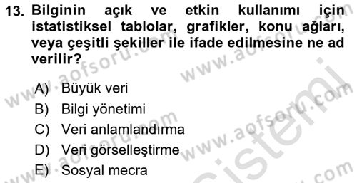 İnternet Ve Mobil Pazarlama Dersi 2023 - 2024 Yılı (Final) Dönem Sonu Sınav Soruları 13. Soru